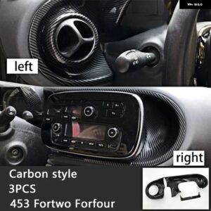 ダッシュボード トリムカバー センターコントロールパネルABSケース メルセデススマート453フォーツーフォーフォーカー インテリア - Carbon style