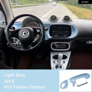 ダッシュボード トリムカバー センターコントロールパネルABSケース メルセデススマート453フォーツーフォーフォーカー インテリア - Light Blue