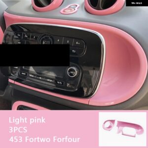 ダッシュボード トリムカバー センターコントロールパネルABSケース メルセデススマート453フォーツーフォーフォーカー インテリア - Pink
