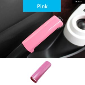 カーギアレバー ハンド ブレーキレバー 装飾 ステッカー カーボンカバー スマート フォーツー フォーフォー 453 内装 - Handbrake-pink