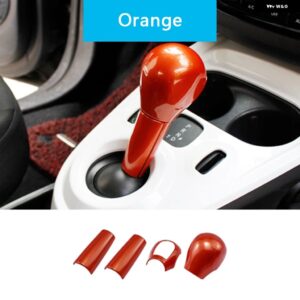 カーギアレバー ハンド ブレーキレバー 装飾 ステッカー カーボンカバー スマート フォーツー フォーフォー 453 内装 - Gear-orange