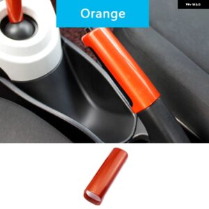 カーギアレバー ハンド ブレーキレバー 装飾 ステッカー カーボンカバー スマート フォーツー フォーフォー 453 内装 - Handbrake-orange
