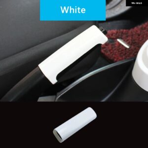 カーギアレバー ハンド ブレーキレバー 装飾 ステッカー カーボンカバー スマート フォーツー フォーフォー 453 内装 - Handbrake-white