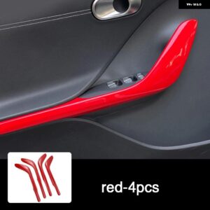 ウィンドウスイッチ ボタンパネルカーボン ステッカー インテリア アームレスト 装飾 カバー スマートエルフ #1 2022 カースタイリング - Armrest panel-red