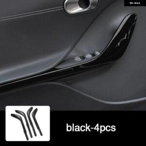 ウィンドウスイッチ ボタンパネルカーボン ステッカー インテリア アームレスト 装飾 カバー スマートエルフ #1 2022 カースタイリング - Armrest panel-black