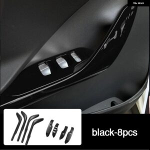 ウィンドウスイッチ ボタンパネルカーボン ステッカー インテリア アームレスト 装飾 カバー スマートエルフ #1 2022 カースタイリング - one set-black