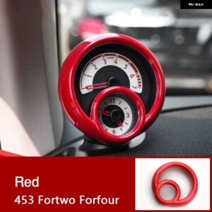 タコメーター 装飾 カバー ステッカー パーツ メルセデススマート 453 フォーツーフォーフォースタイリング - red