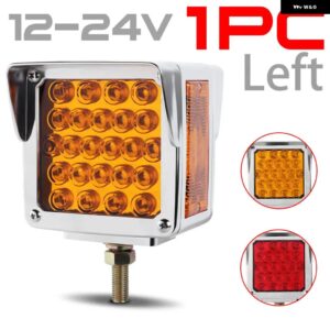 12V 24V アンバーレッド LED サイドマーカー ライト ダブルフェイスストップウィンカー テールライト ハザードランプ トラック トレーラー ローリー キャン - 1 piece Left