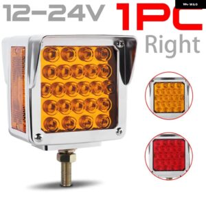 12V 24V アンバーレッド LED サイドマーカー ライト ダブルフェイスストップウィンカー テールライト ハザードランプ トラック トレーラー ローリー キャン - 1 piece Right