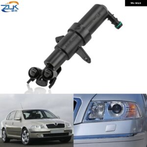 フロントバンパー ヘッドライト ウォッシャーノズルシュコダオクタヴィア MK1 2007 2008 2009 ヘッドランプ ウォータースプレージェット 1Z0955965A - Left Side