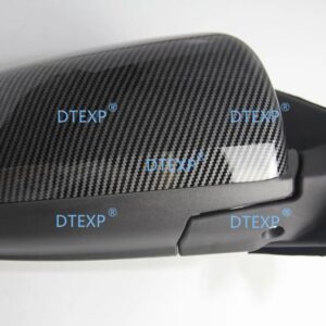 LHD 無塗装カーボン サイドミラー ランサー EX 2007-2019 5ワイヤー オートフォールド パーキング ガラス フォルティス GT CX CY CZ - Right Carbon