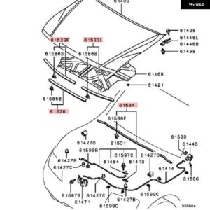 ボンネットゴムシール パジェロ V73 ボンネットゴム ウェザーストリップ モンテロ 車体ゴム将軍 V77 V75 MR437091 - 4 pcs petrol