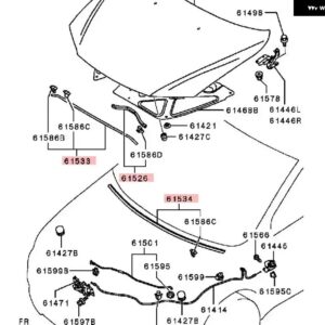 フードラバーランサー CY CX 5902A067 2007-2020 ボンネットウェザーストリップ 防水 ストリップ EVO 10 X 5902A096 3 選択 - 3 pieces kit