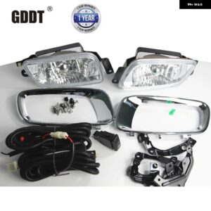 フルキット ブラッククローム フォグランプ パジェロ V73 2000-2003 MR508190 フロントランプ 電球付き モンテロ V60ワイヤースイッチ サポート - chrome kit
