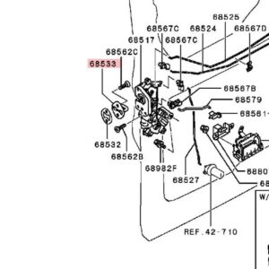 フロントリアドアロックフック パジェロ V32 V93 V97 5715A285 テールドアロックモンテロ V70ドア ロック列ピニンイオ - 1 piece middle door