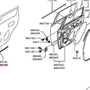 ドアシール ゴムアウトランダー 2013-2019 5725A289 GF GG ウェザーストリップ ASX RVR GA 防雨 2010-2020 5725A290 - Rear Right