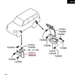 5ドア リア マッドガード パジェロ V90 7654A005 2007-2020 ホイールダーティースプラッシュガードカバー モンテロリアスプラッシュダーティーカバー - 70221R