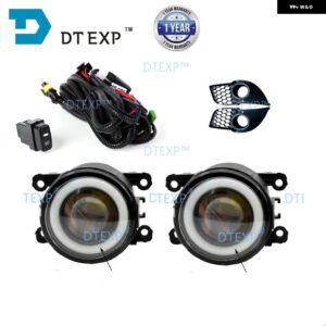 1 フルキット フォグランプ キット ランサー フォグランプ 電球ワイヤースイッチ ランサー GT フルセット フロントランプ 2007-2018 ハロゲン電球 - led angel eye