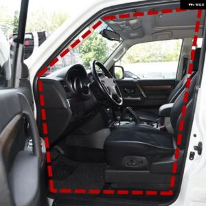 ブラックドア ラバー シール パジェロ V70 ポスト ストリップ モンテロ V90 ボディ ウェザー ストリップ インナー ショーグン V60 V80 MN117890 - Front Left