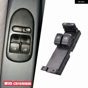 車 LED 電動ウィンドウスイッチ 運転席側リフタードア開閉ロックシート VW ボラパサート B5 98-04 1J3959857 1J3959857A/B - With Chrome