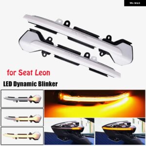 2個 LED ダイナミックウインカー リアビューミラー 表示フラッシュシート レオン III MK3 5F ST FR クプライビサ MK5 V KJ1 アロナ KJ7 - Dynamic - White