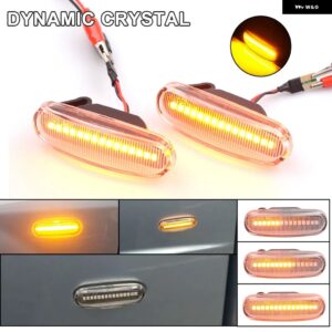 フィアット パンダ 169 グランデ プント インクル EVO DOBLO FIORINO LINEA IDEA 2個 ダイナミック LED サイドマーカー ライトリピーターウインカー ランプ - Dynamic Crystal