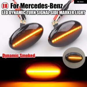 スクロール点滅ウインカー ランプ LED ダイナミック サイドマーカー ライト ベンツ スマート W450 W452 A クラス W168 ヴィト W639 W447 シタン W415 - Dynamic black