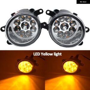 2個 右 + 左 超高輝度車フロント LED フォグランプ 12V H11 ハロゲン T OYOTA AVENSIS サルーン T25 2003-2008 - LED-Yellow