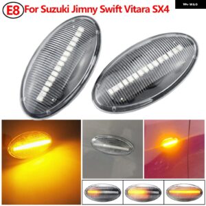 スズキ ペアダイナミック LED サイドマーカー ウィンカー ライトインジケーターアンバーリピーターカーライト スイフトジミービターラ SX4 ア - Dynamic Crystal Type