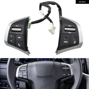 オーディオボリューム ステアリング ホイール スイッチ 多機能音楽メディア電話 コントロール スイッチ いすゞ D-MAX 2015-18 DMAX - silver black