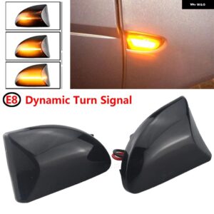 スマート フォーツー 451 MK1 MKII 2007-2015 2個 スモークレンズアンバー LED ダイナミック サイドマーカー ライト ウィンカー ライト矢印フラッシャー - Dynamic Black Type