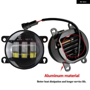 2個 90MM カースタイリング LED/ハロゲン フォグランプ 12V F-IAT 500 1.4L L4 2012-15 H11 - LED-aluminum-white