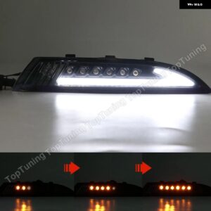 2個 ダイナミック LED サイドマーカー ランプ ウィンカー ライト VW シロッコ 2008-13 フロントデイタイムランニングライト - Smoke Dynamic