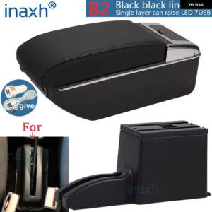 LADA GRANTA アームレスト LADA GRANTA 車アームレストボックス 中央 ストアコンテンツ 収納ボックス アーム アクセサリー インテリア 詳細 - B2 Black black 7USB