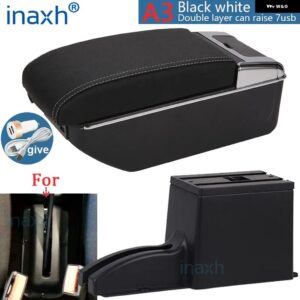 LADA GRANTA アームレスト LADA GRANTA 車アームレストボックス 中央 ストアコンテンツ 収納ボックス アーム アクセサリー インテリア 詳細 - A3 Black white 7USB