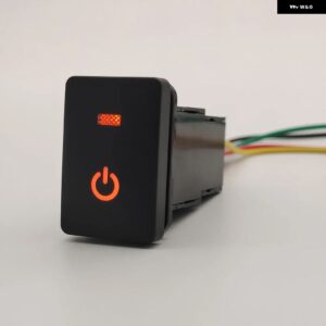 スズキ 1PC LED DRL フォグライト ヘッドライト スポットライト デフロック レーダー 電源オンオフスイッチボタン ジムニー 2019- - Power