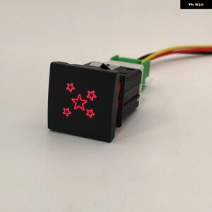 24MM * 24MM 1個 車赤色 LED ライト DRL 電源オンオフ音楽スイッチボタン ワイヤー VW ゴルフ 6 MK6 ジェッタ 5 MK5 シロッコ - Star
