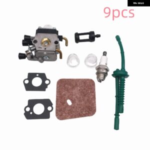 キャブレターキット 交換アクセサリー部品適合 STIHL FS38 FS45 FS46 FS55 KM55 FS85 エア燃料フィルター ガスケットキャブレター - 9pcs