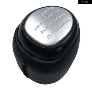 5/6スピード ギア シフトノブ ゲートルブーツ カバー ケース襟サーブ 93 9-3 SS 2003-2012 カースタイリングアクセサリーレバーシフター ペン - 6 Speed Silver