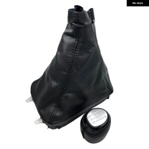 5/6スピード ギア シフトノブ ゲートルブーツ カバー ケース襟サーブ 93 9-3 SS 2003-2012 カースタイリングアクセサリーレバーシフター ペン - 5 Speed Silver Combo