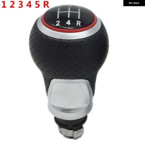 5/6スピード レザーギア シフトノブ スティックペンダストカバー VW ゴルフ MK5 MK6 5 6 ウサギジェッタ MK6 GTD GTI 2005-2014 カースタイリング - 12345R Red Knob