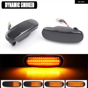 LED ダイナミックウィンカー サイド マーカーライト リピーターランプ 2個 フィアットパンダグランデアバルトプントエボドブロフィオリーノリネアアイデア - Dynamic Smoked