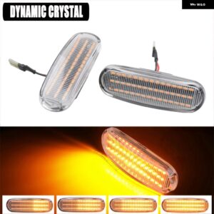 LED ダイナミックウィンカー サイド マーカーライト リピーターランプ 2個 フィアットパンダグランデアバルトプントエボドブロフィオリーノリネアアイデア - Dynamic Crystal