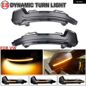 LED ダイナミックウィンカー ライト流れる水ウインカーミラー フラッシャーランプ VW ティグアン MK2 II 2017 2018 トゥアレグ MK3 EU 2019 - Dynamci Smoked