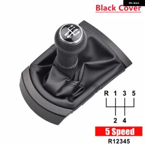 カー スタイリング ギア シフト ノブレバー ゲイター ブーツ 防塵 カバー ケースシートイビサ 37530 - Black Cover 5 Speed