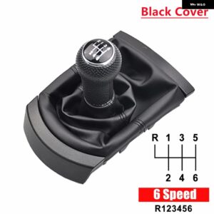 カー スタイリング ギア シフト ノブレバー ゲイター ブーツ 防塵 カバー ケースシートイビサ 37530 - Black Cover 6 Speed