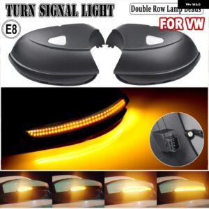 ダイナミック ウィンカー LED サイド バックミラー インジケーター ウインカー リピーター ライト VW パサート B7 CC シロッコ ジェッタ MK6 EOS ビートル - Dynamic Yellow Blue