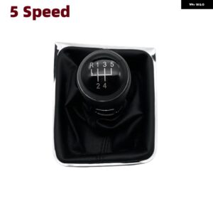 車 5/6スピード ギアスティックレベル シフト ノブとレザー ブーツ VW ゴルフ 7 A7 MK7 GTI GTD 2013-18 - 5 speed