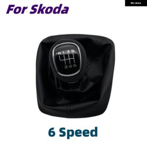 5/6スピード ギア シフト ノブレバー GAITOR ブーツ カバー クロームレザー シュコダ オクタヴィア A5 A6 2004 - 2012 カーアクセサリー - 6 speed