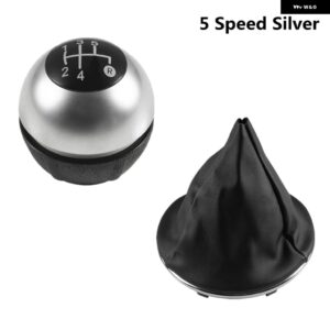 クローム ギア シフト ノブゲートル ブーツ カバー ケースフィアット 500 500C 2007-18 - 2pcs chrome 5speed